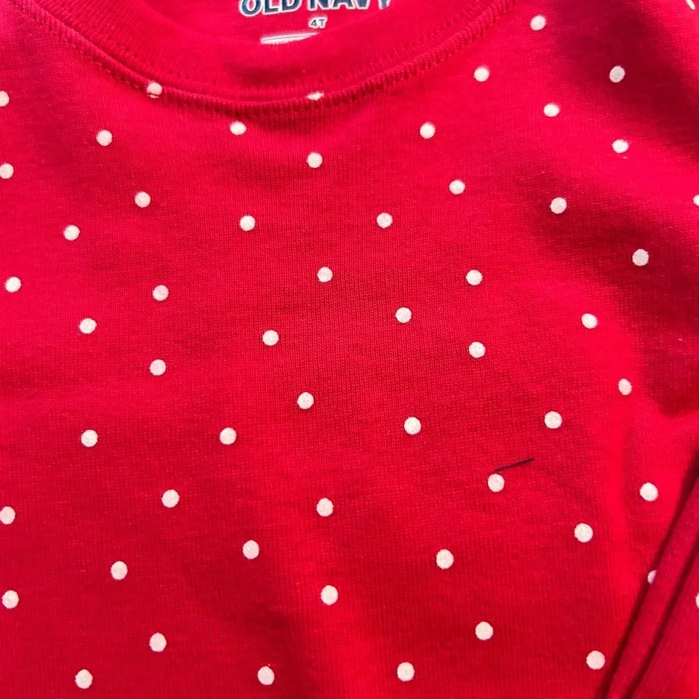 NWT Old Navy Red and White Polka Dot Kids Pajama Set Size 4T